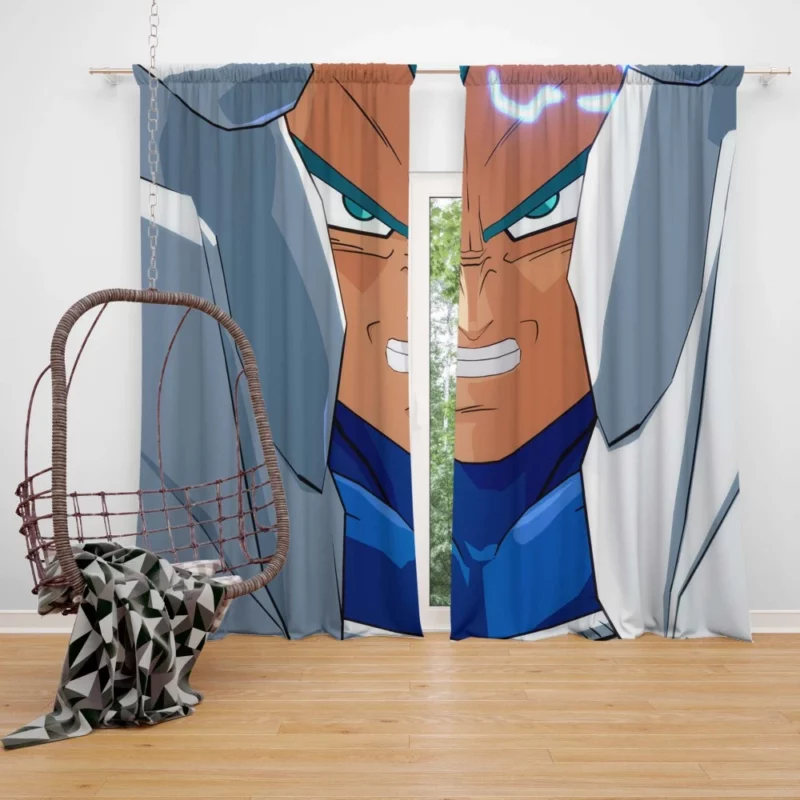 Vegeta Ultimate Transformation Blue Anime Curtain