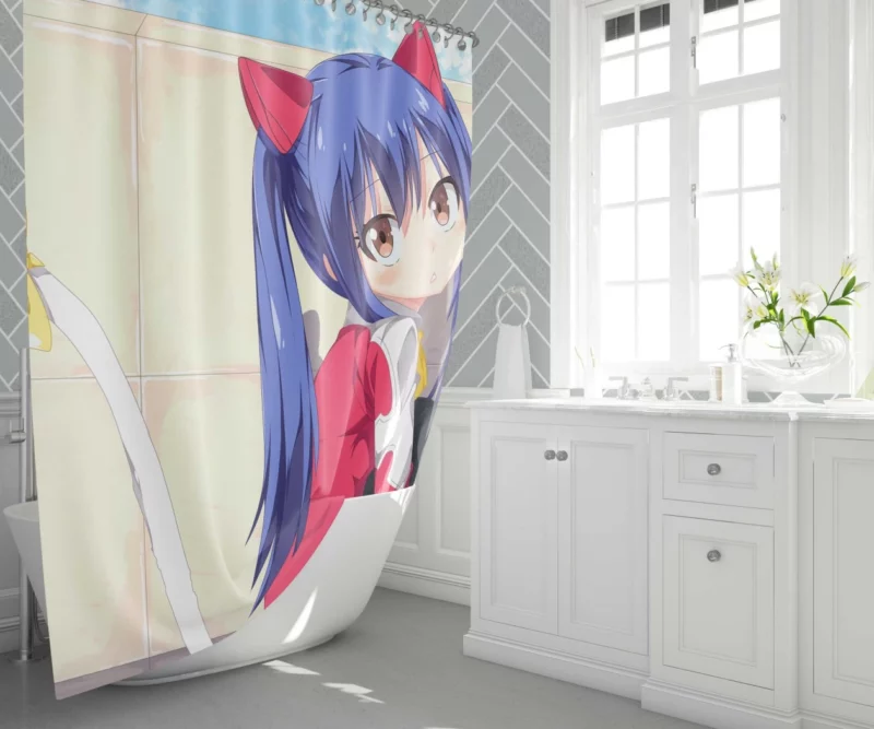Wendy Marvell Fairy Tail Healing Light Anime Shower Curtain 1