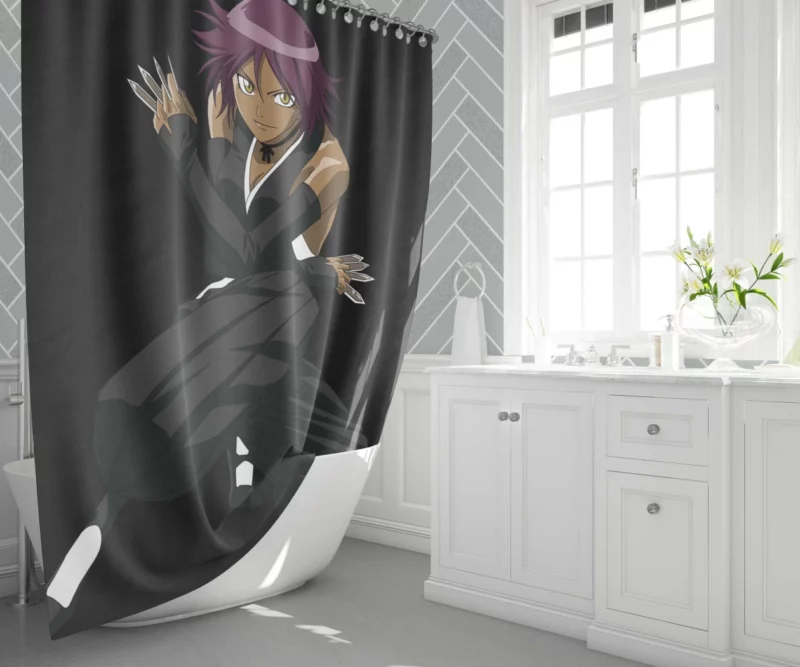 Yoruichi Shihôin Catlike Grace Anime Shower Curtain 1