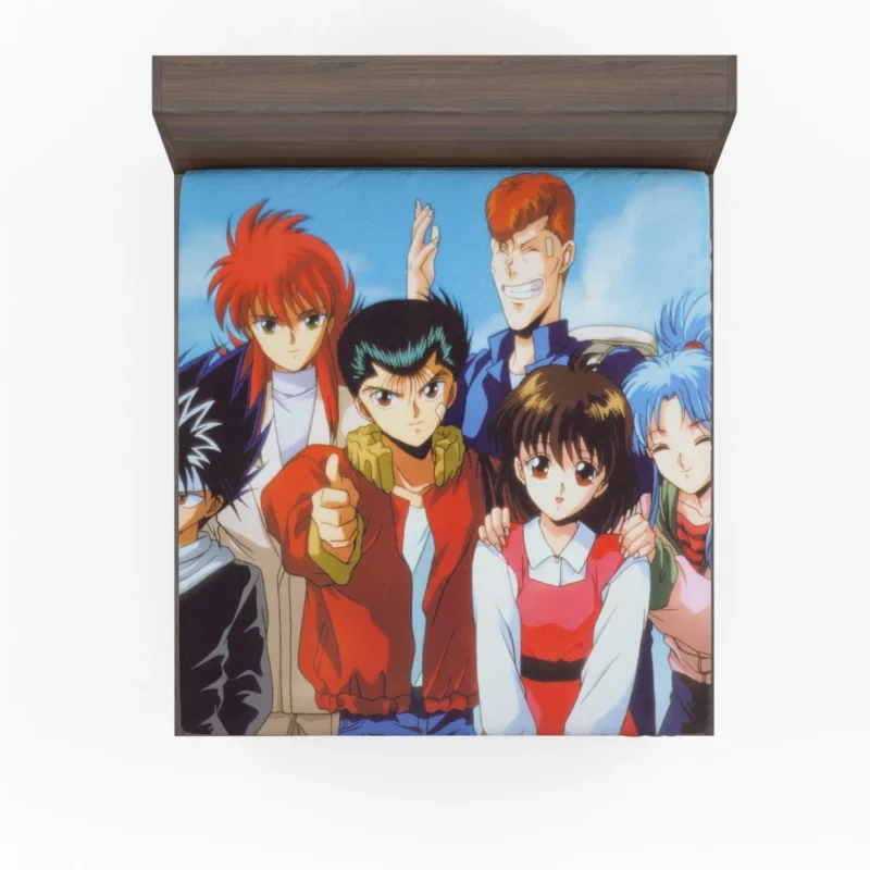 YuYu Hakusho Group Shot Epic Teamwork Anime Fitted Sheet