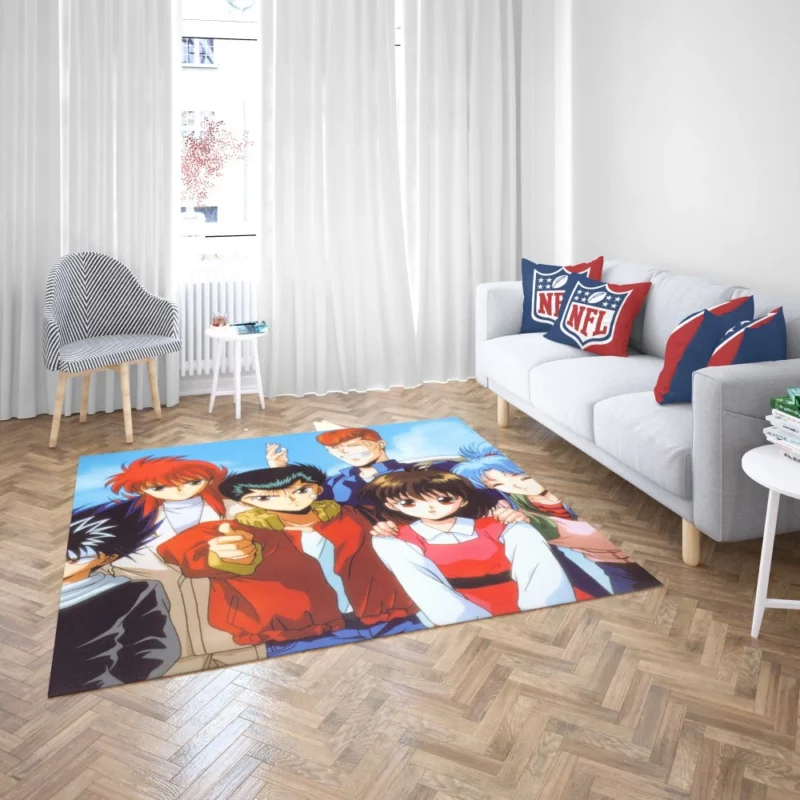 YuYu Hakusho Group Shot Epic Teamwork Anime Rug 2