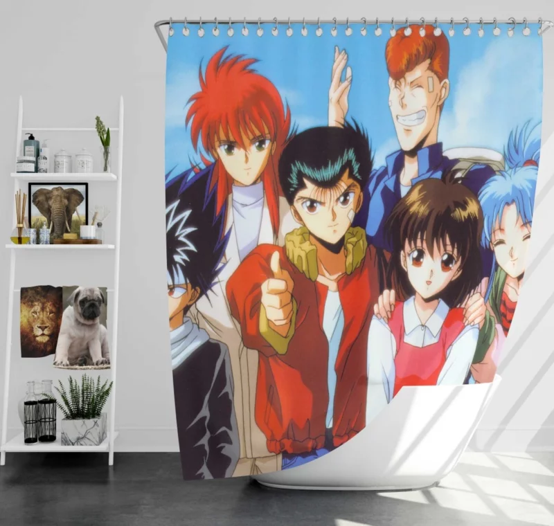 YuYu Hakusho Group Shot Epic Teamwork Anime Shower Curtain