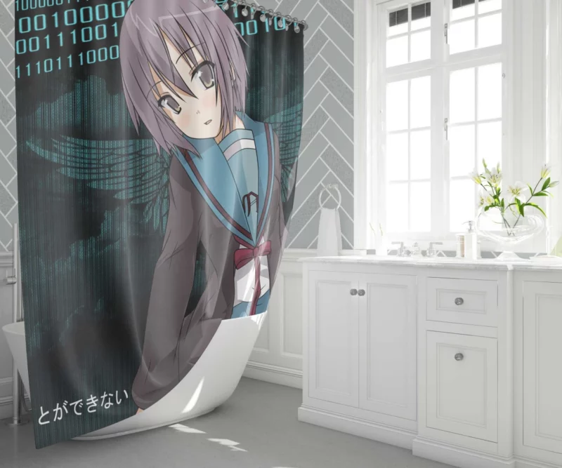 Yuki Nagato Chronicles of Time Anime Shower Curtain 1