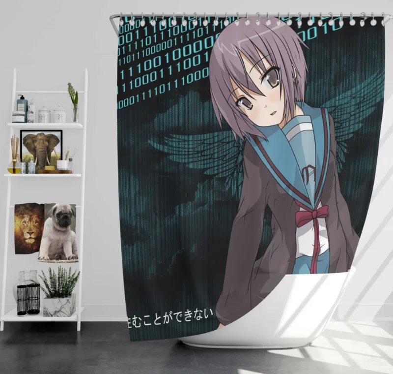 Yuki Nagato Chronicles of Time Anime Shower Curtain