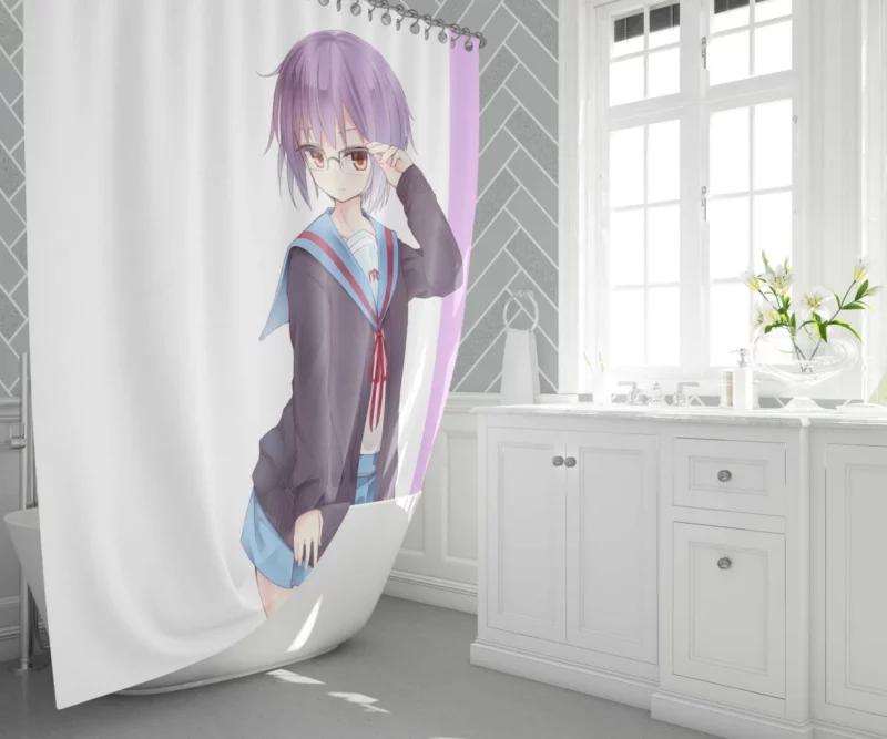 Yuki Nagato Timeless Watcher Anime Shower Curtain 1