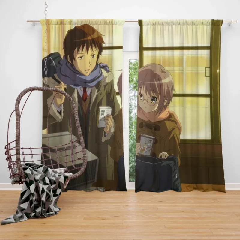 Yuki Nagato and Kyon Haruhi Duo Anime Curtain