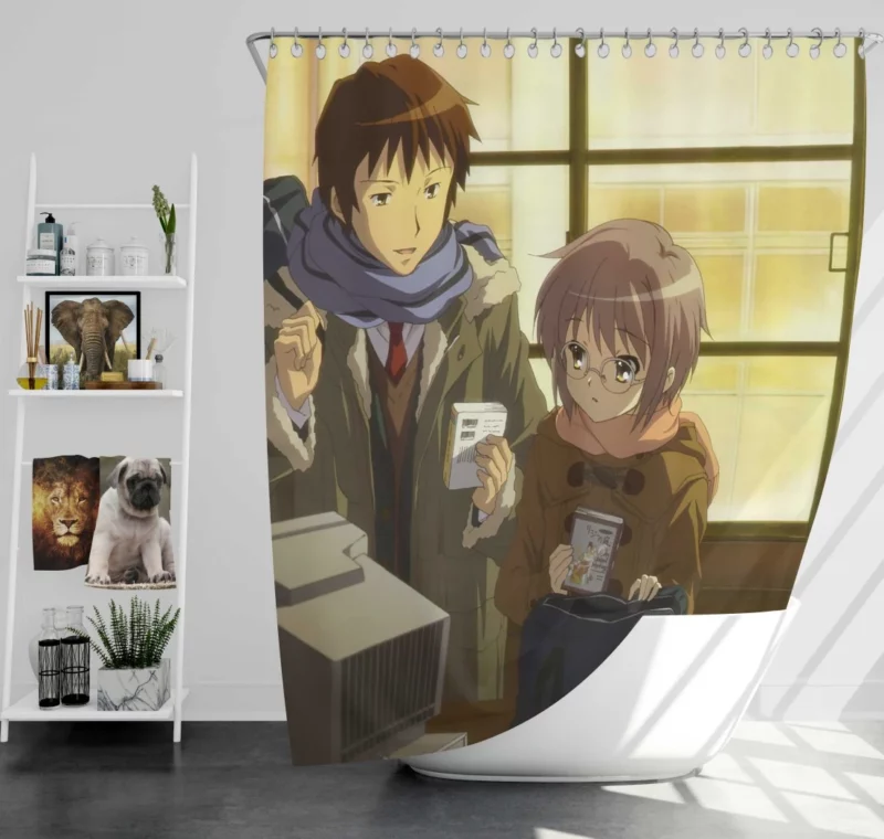 Yuki Nagato and Kyon Haruhi Duo Anime Shower Curtain