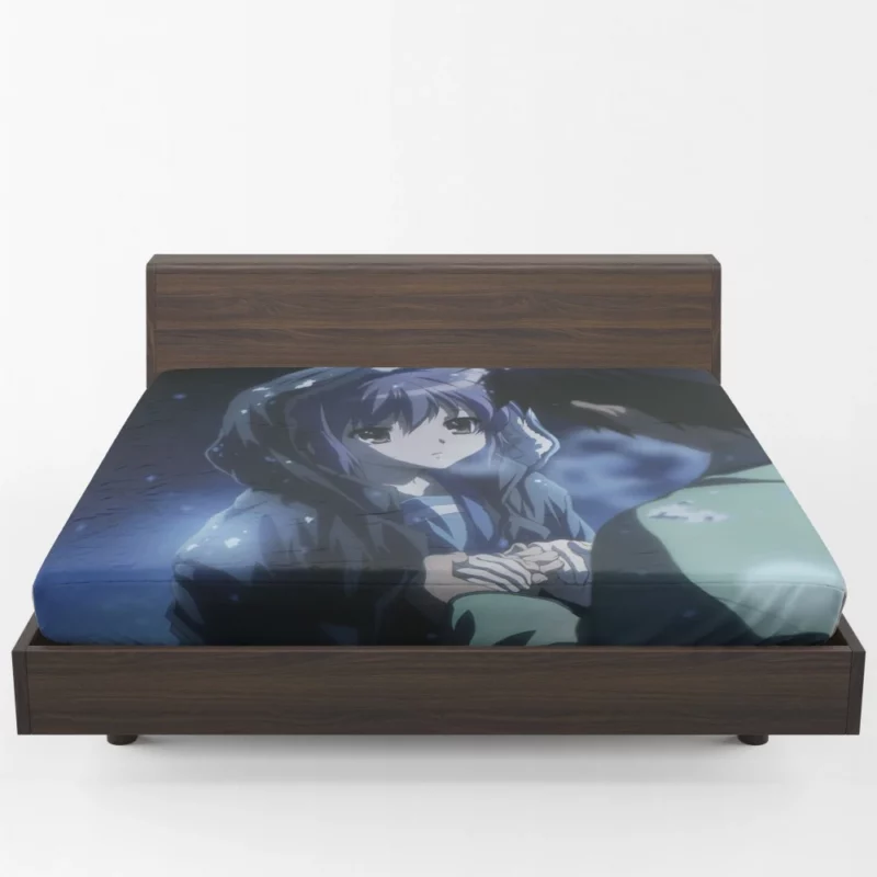 Yuki Nagato and Kyon Haruhi Team Anime Fitted Sheet 1