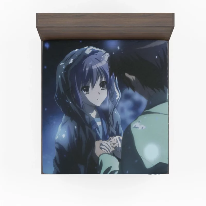 Yuki Nagato and Kyon Haruhi Team Anime Fitted Sheet