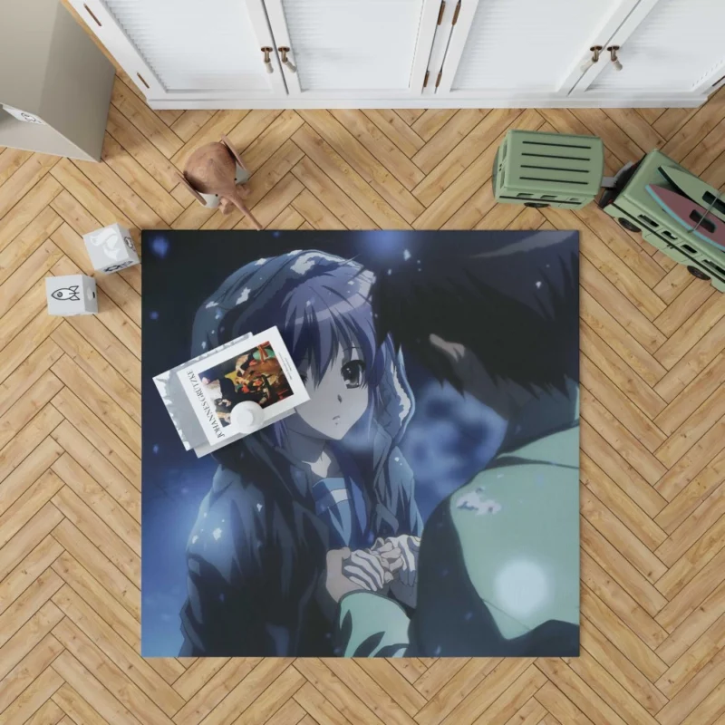 Yuki Nagato and Kyon Haruhi Team Anime Rug