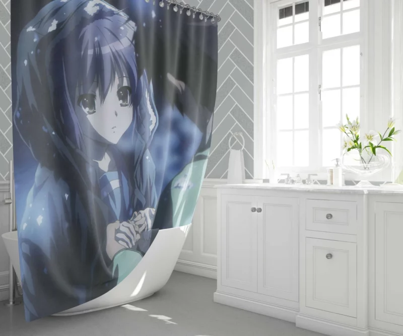 Yuki Nagato and Kyon Haruhi Team Anime Shower Curtain 1