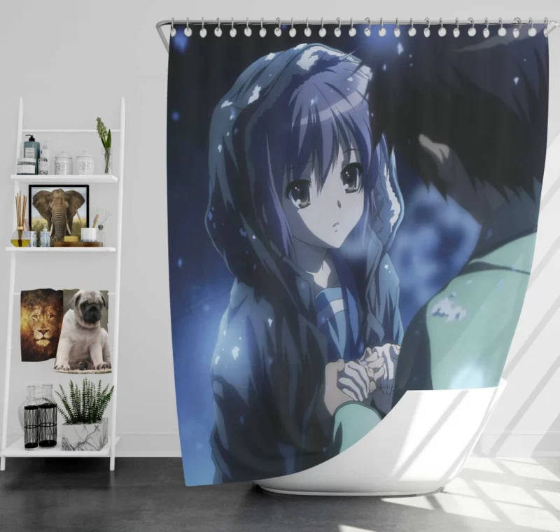 Yuki Nagato and Kyon Haruhi Team Anime Shower Curtain