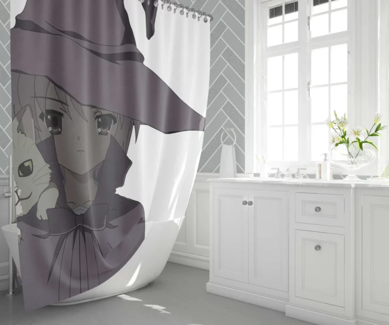 Yuki Nagato and Shamisen Musical Bond Anime Shower Curtain 1