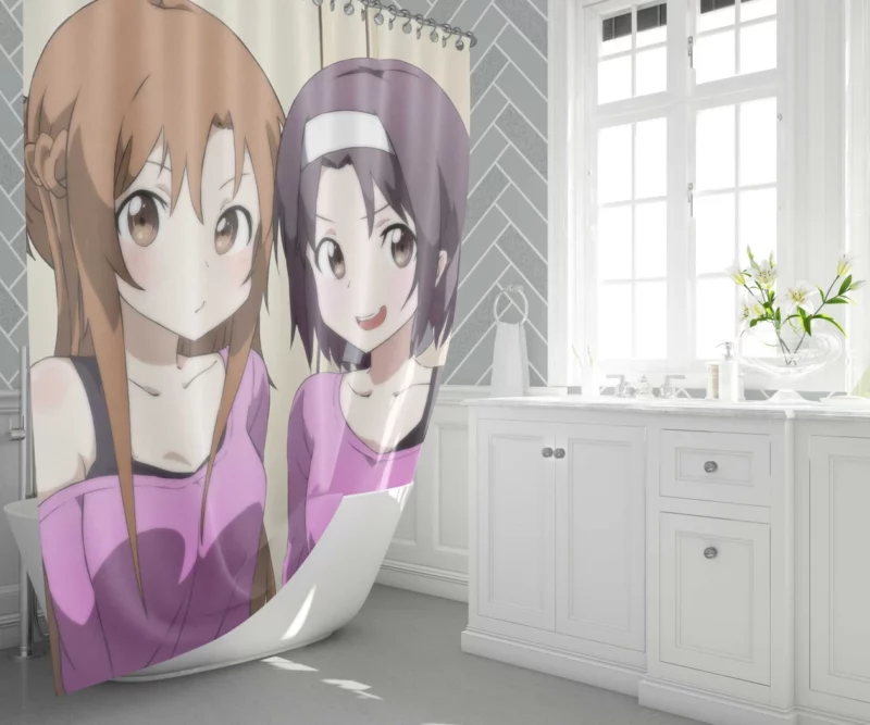 Yuuki Konno Mirroring Asuna Yuuki Spirit Anime Shower Curtain 1