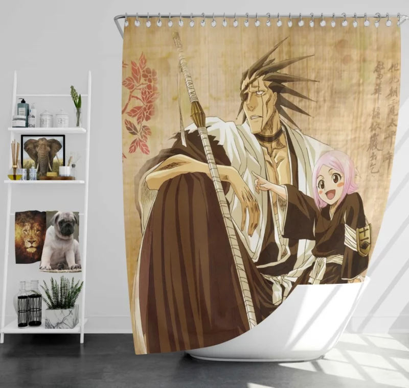 Zaraki and Yachiru Unbreakable Bond Anime Shower Curtain