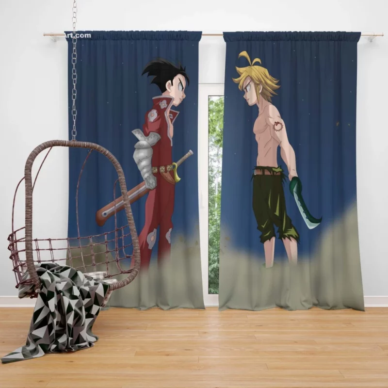 Zeldris and Meliodas Sibling Rivalry Anime Curtain