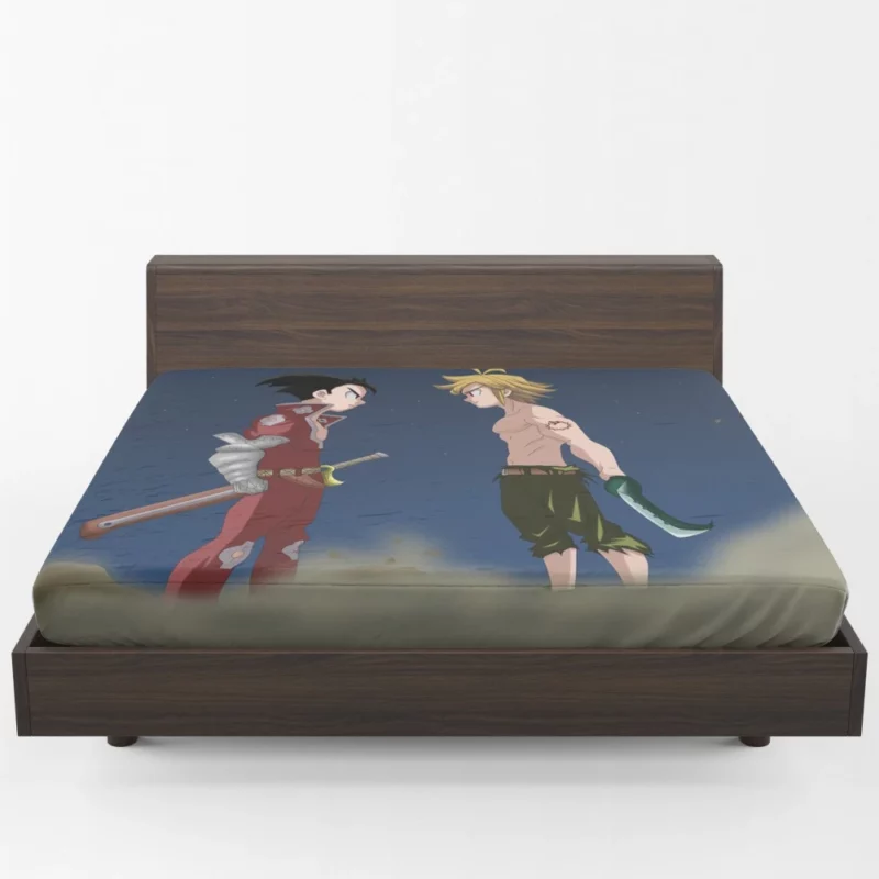 Zeldris and Meliodas Sibling Rivalry Anime Fitted Sheet 1