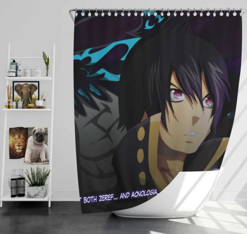 Zeref Dragneel Acnologia Adversary Anime Shower Curtain