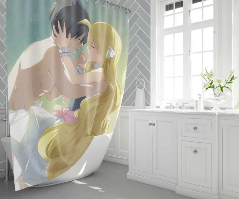 Zeref and Mavis Tragic Love Story Anime Shower Curtain 1