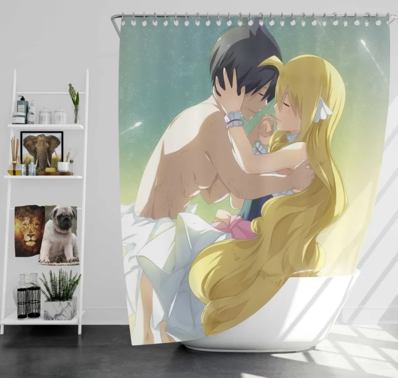 Zeref and Mavis Tragic Love Story Anime Shower Curtain