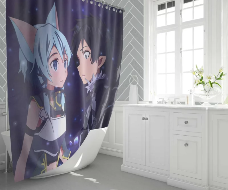 Zeref and Ochaco Uraraka Unexpected Alliance Anime Shower Curtain 1