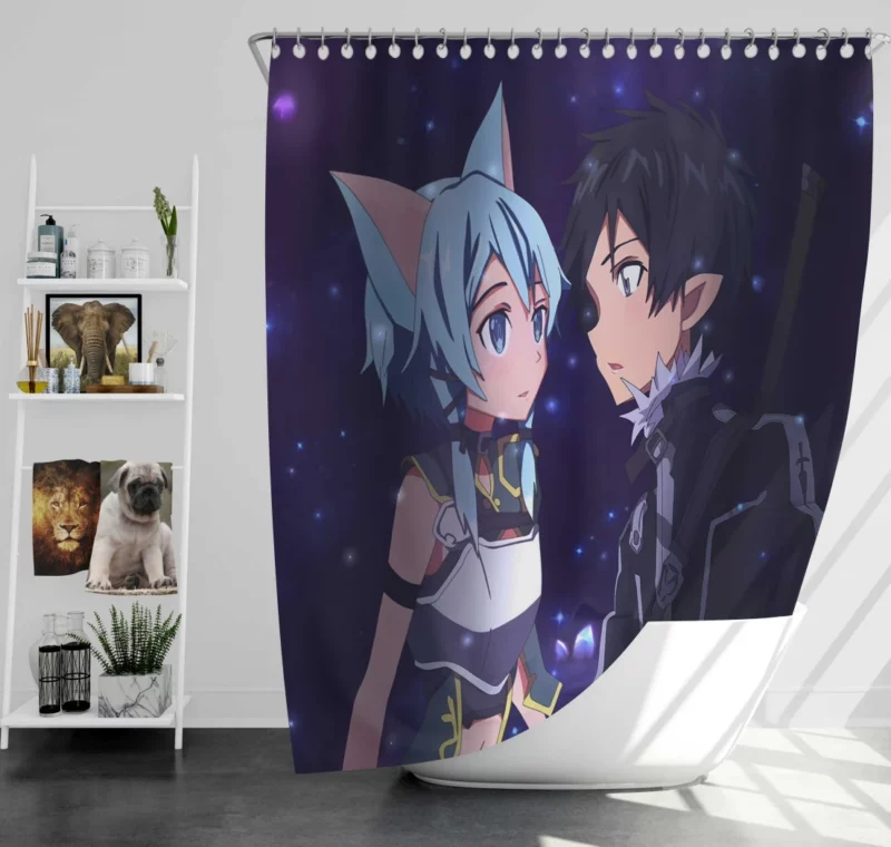 Zeref and Ochaco Uraraka Unexpected Alliance Anime Shower Curtain