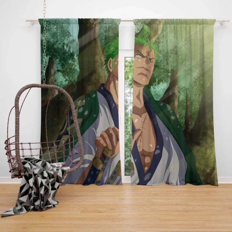 Zoro Blades of Strength Anime Curtain