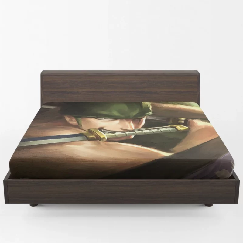 Zoro Determination Pirate Saga Anime Fitted Sheet 1