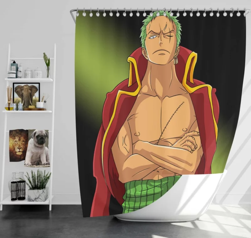 Zoro Journey Pirate Chronicle Anime Shower Curtain