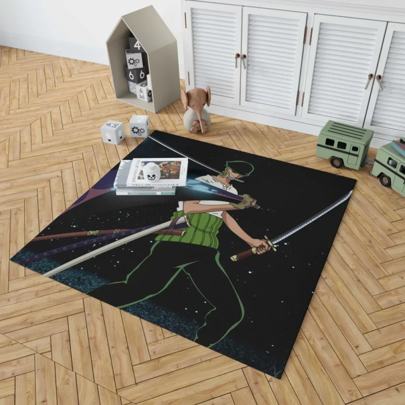 Zoro Masterful Swordsman Anime Rug 1