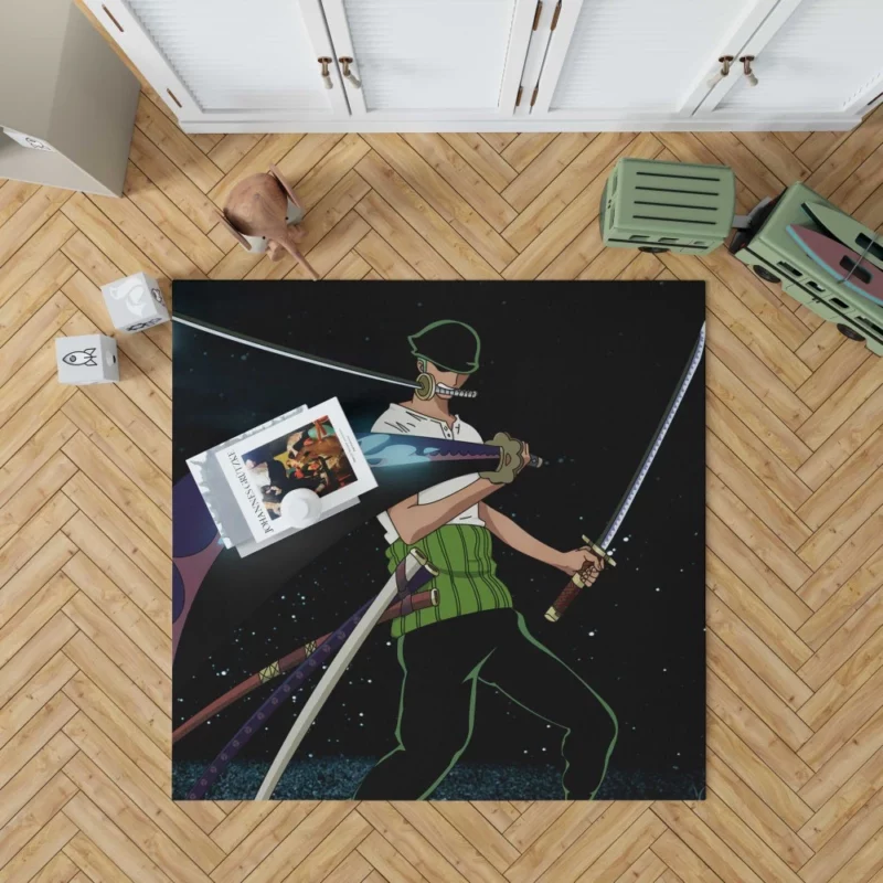 Zoro Masterful Swordsman Anime Rug