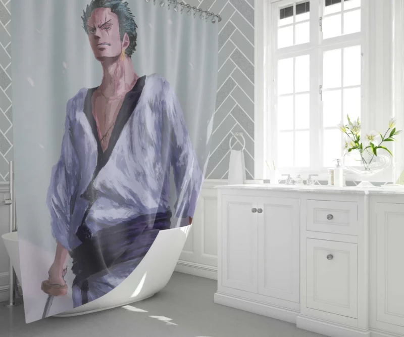 Zoro Quest Pirate Legacy Anime Shower Curtain 1