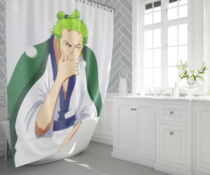 Zoro Three-Sword Style Anime Shower Curtain 1