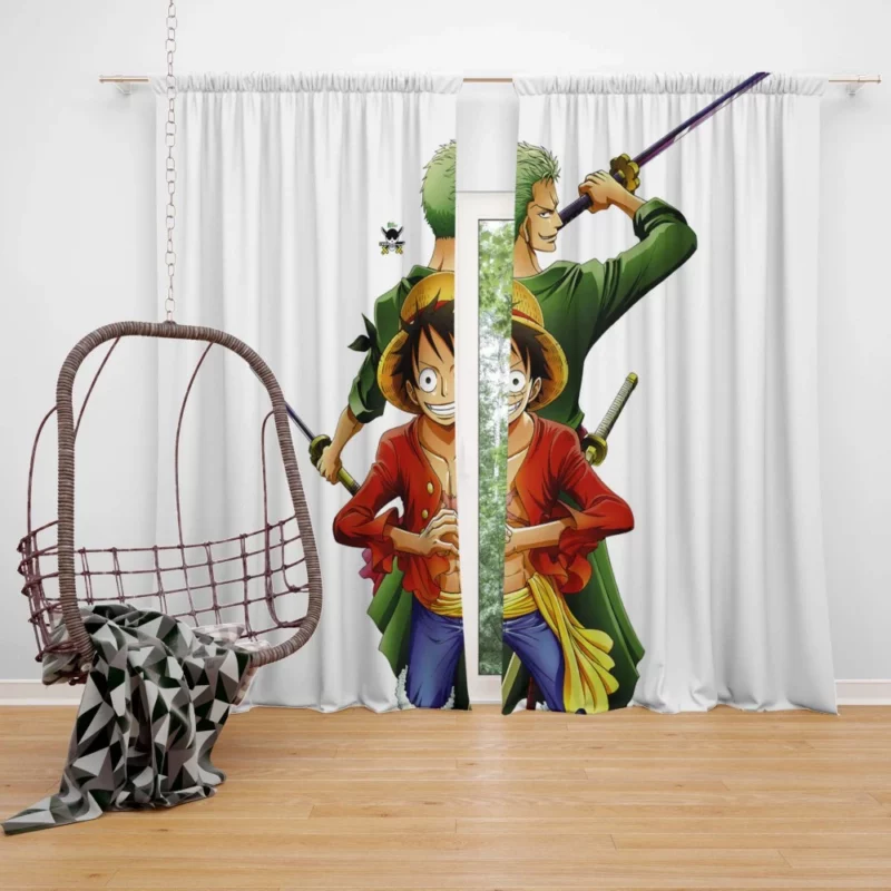 Zoro and Luffy Pirate Duo Anime Curtain