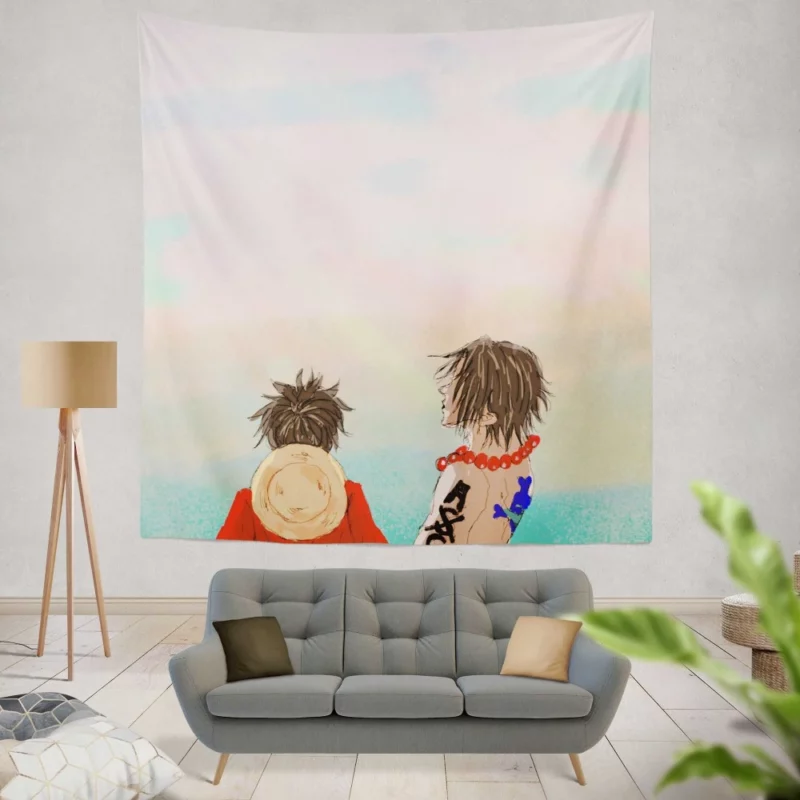 Ace and Luffy Brothers Bond Anime Wall Tapestry