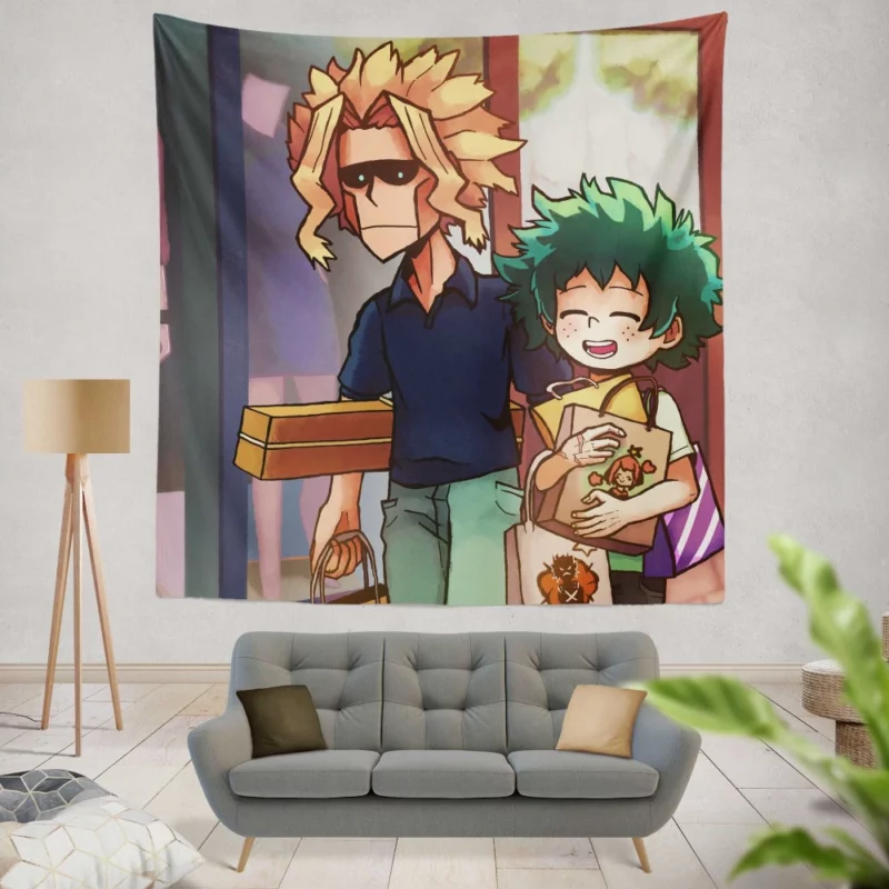 All Might Guidance for Deku Anime Wall Tapestry