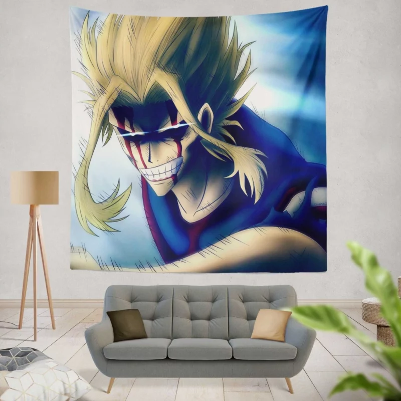 All Might Heroic Impact in MHA Anime Wall Tapestry