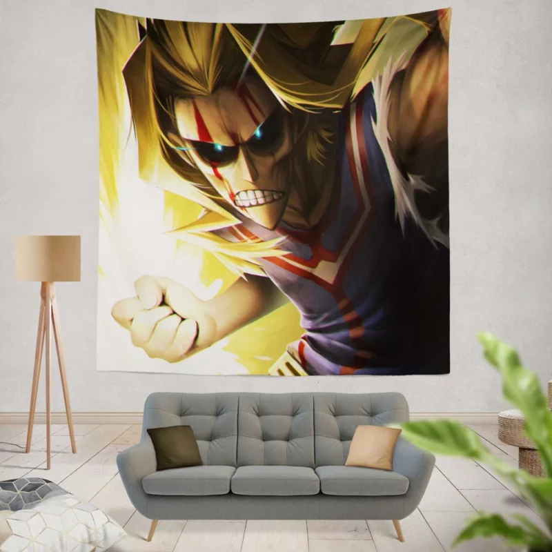 All Might Heroic Legacy Anime Wall Tapestry