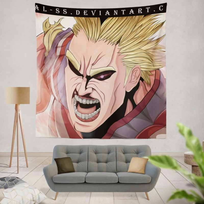 All Might Inspiring Resolve Anime Wall Tapestry