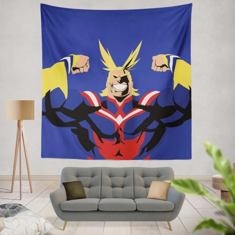 All Might Sacrifice and Courage Anime Wall Tapestry