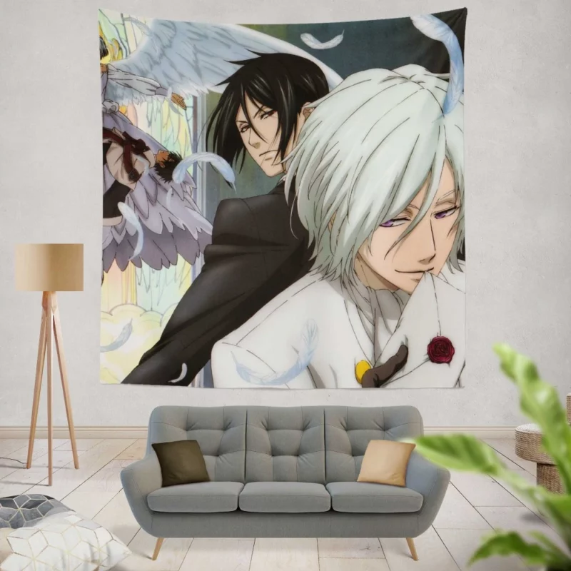 Angela and Sebastian Dark Ties Anime Wall Tapestry