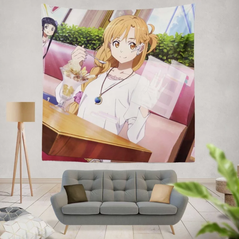 Asuna Yuuki Dining Experience Anime Wall Tapestry