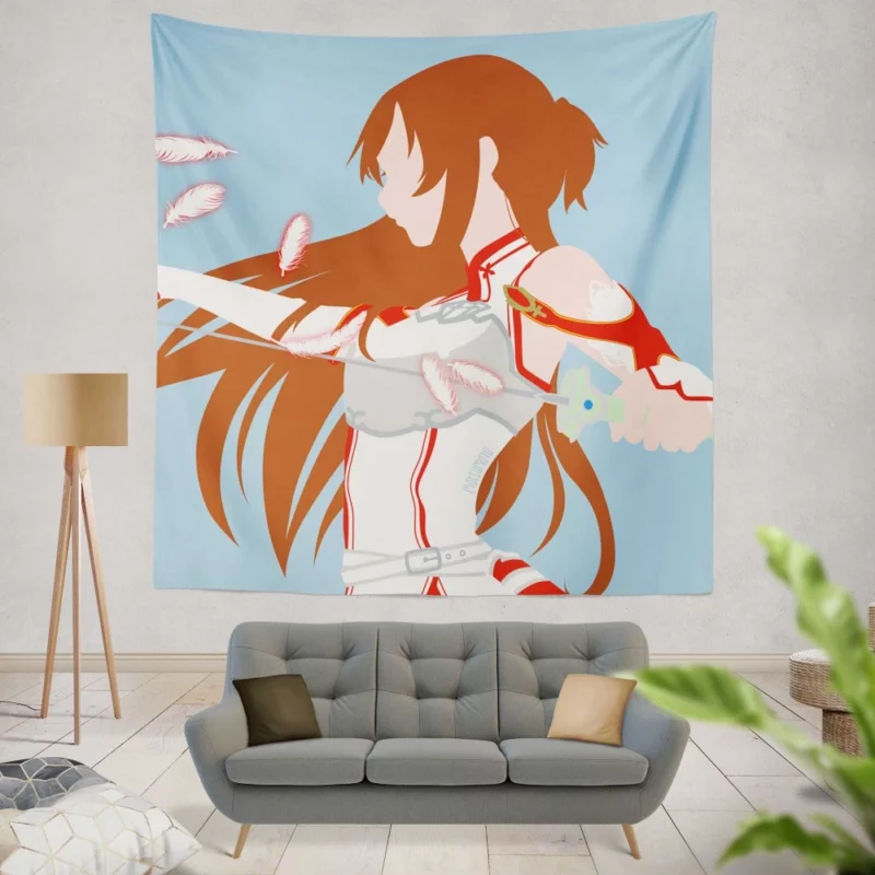 Asuna Yuuki Embodying Sword Art Online Anime Wall Tapestry