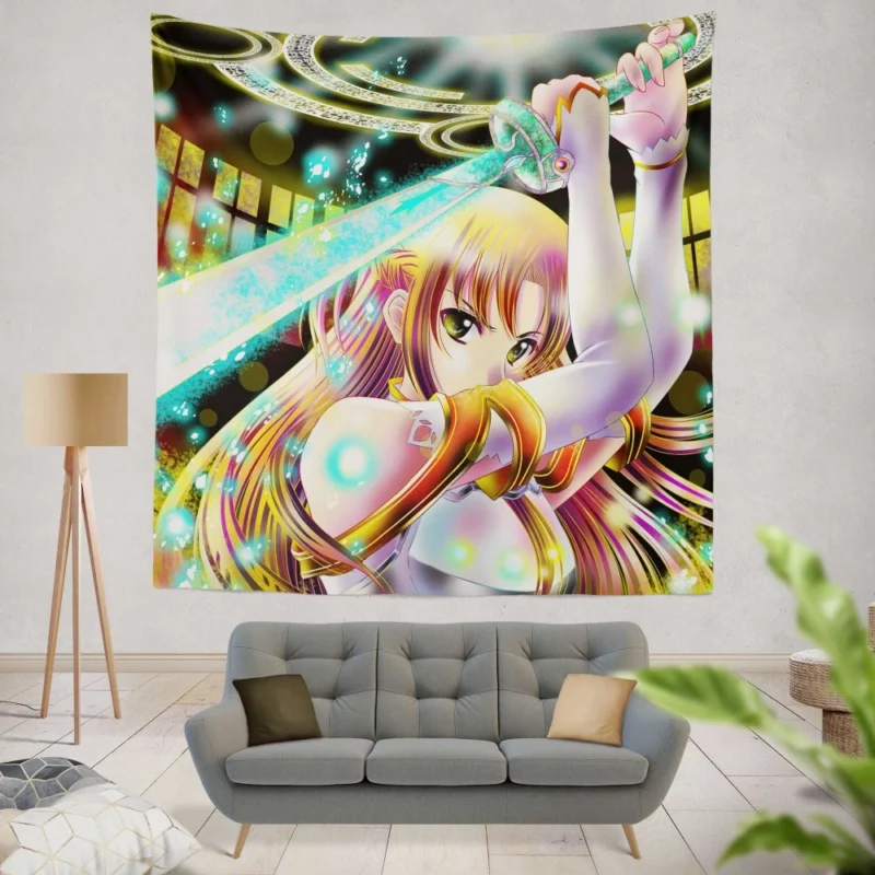 Asuna Yuuki Exploits in Sword Art Online Anime Wall Tapestry