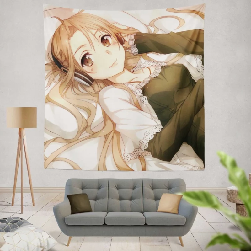 Asuna Yuuki Iconic Appearance Anime Wall Tapestry