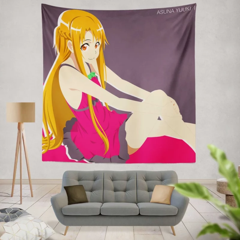 Asuna Yuuki Minimalist Beauty Anime Wall Tapestry