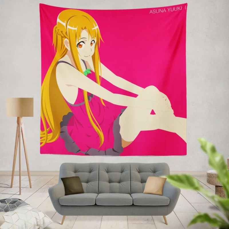 Asuna Yuuki Minimalist Heroine Anime Wall Tapestry