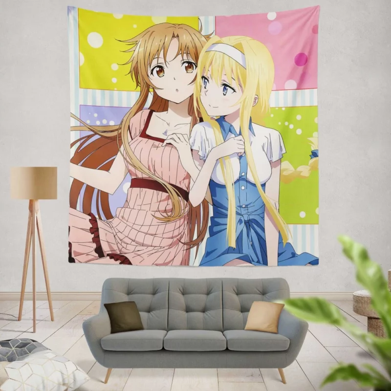 Asuna Yuuki and Alice Zuberg Uniting Forces Anime Wall Tapestry