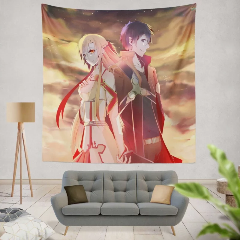 Asuna Yuuki and Kirito Legendary Bond Anime Wall Tapestry