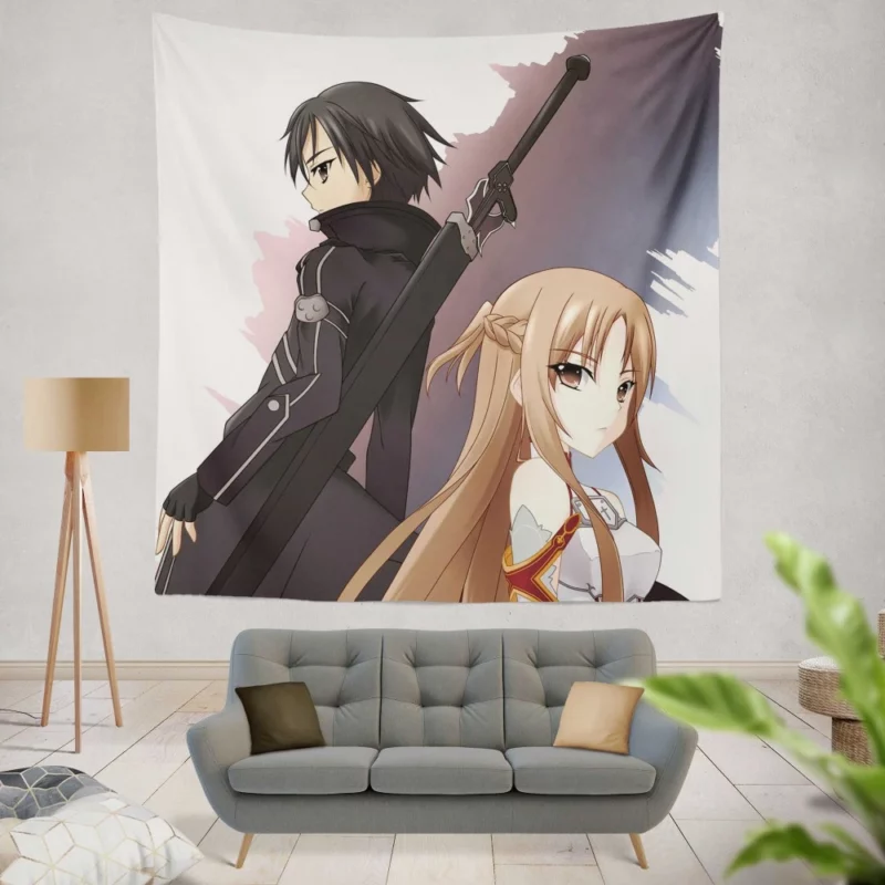 Asuna Yuuki and Kirito VR Adventures Anime Wall Tapestry